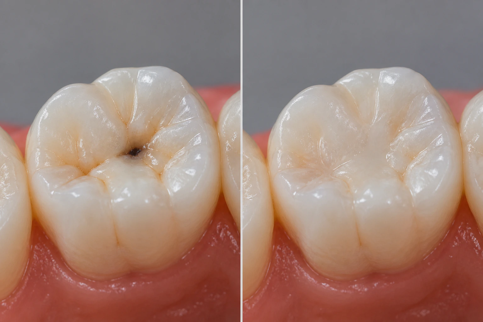 Early decay — representative air abrasion dentistry visualization