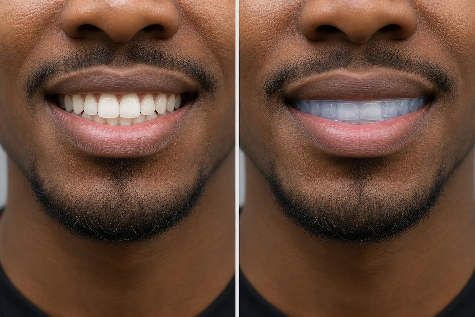 Unprotected — representative custom mouthguards visualization