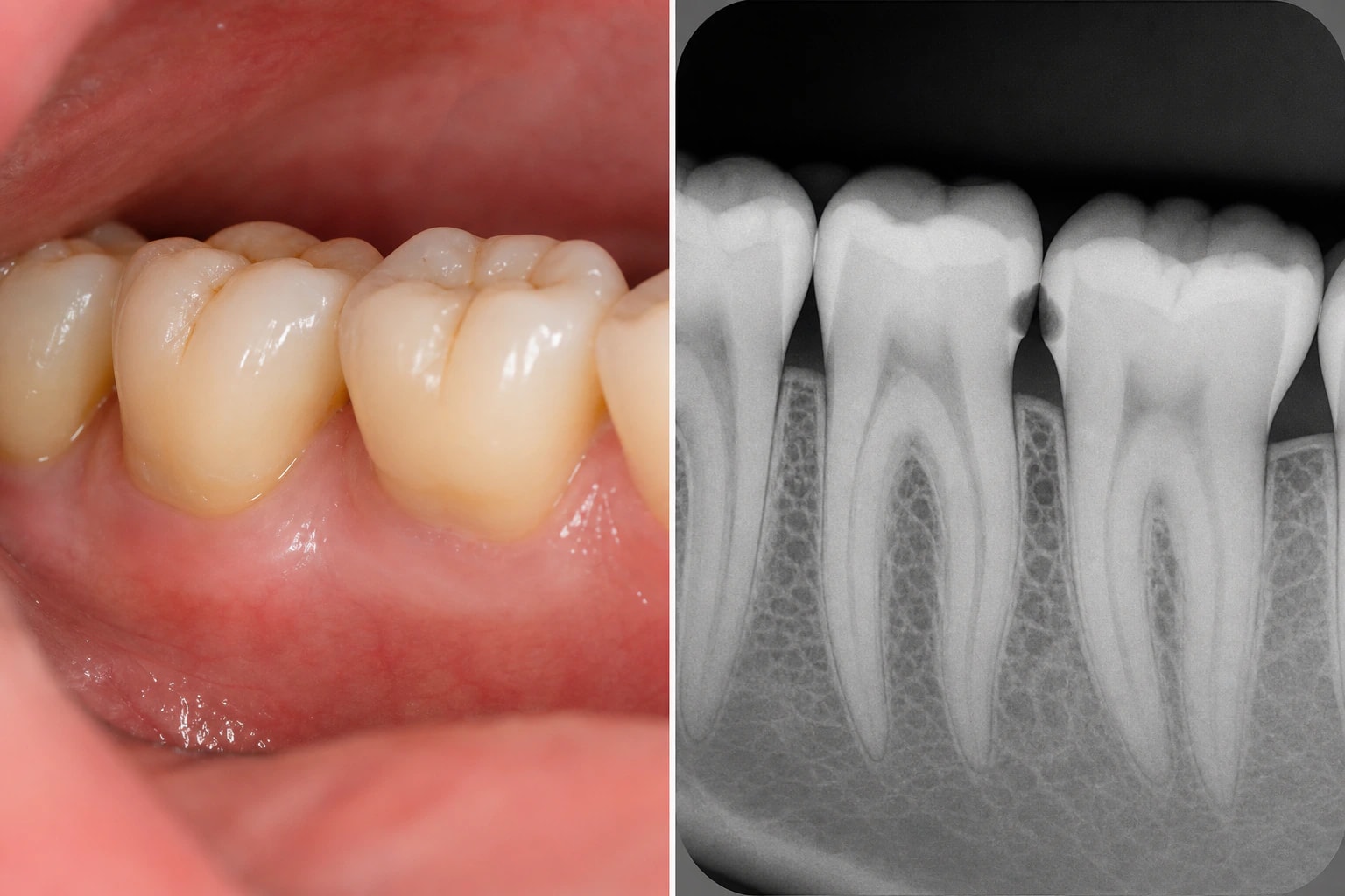 Clinical view — representative intraoral digital x-rays visualization
