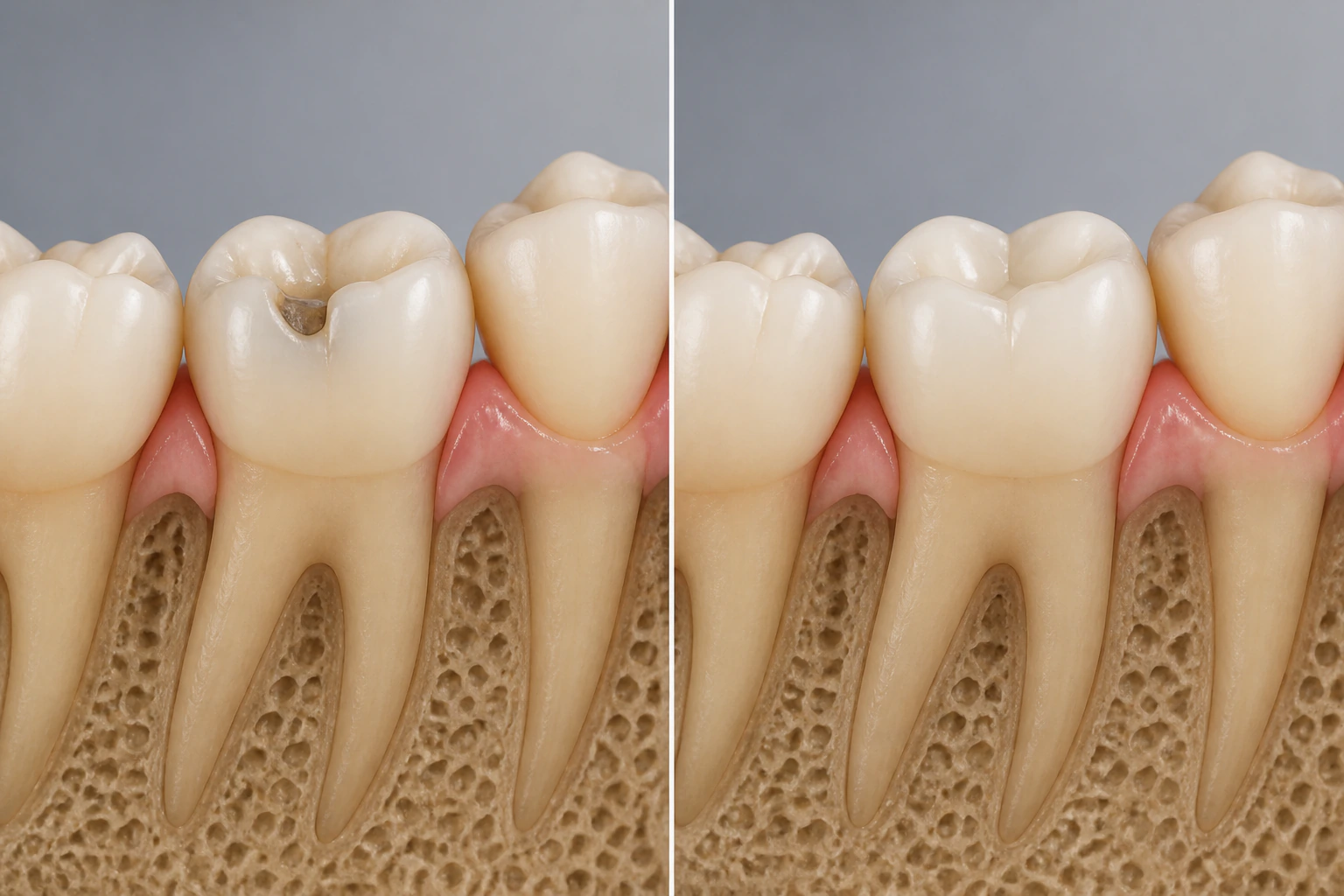 Before — representative tooth colored fillings visualization