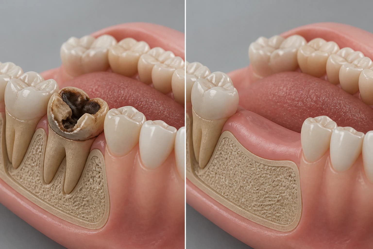 Representative paired treatment visualization for Tooth Extractions