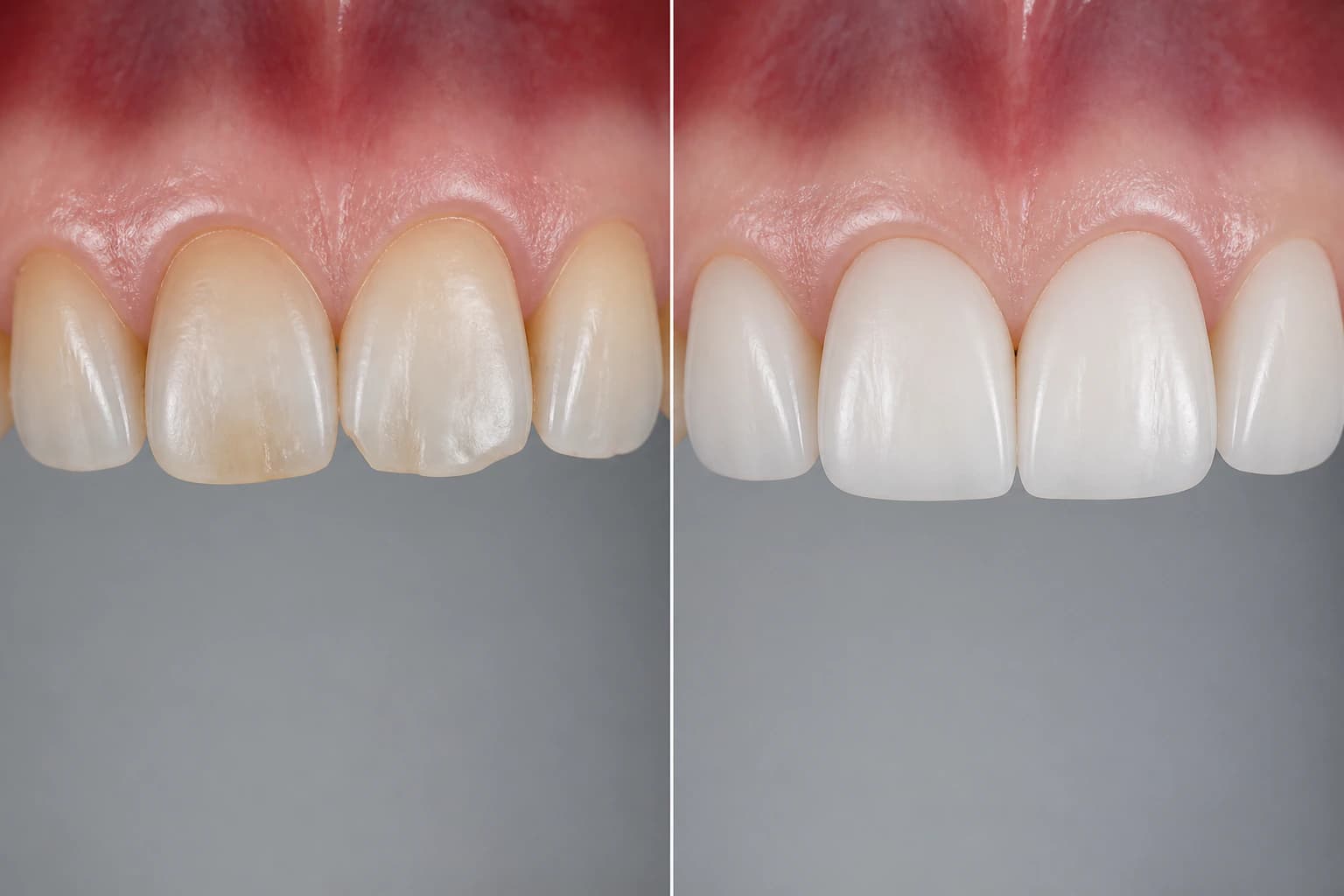 Representative paired treatment visualization for Veneers